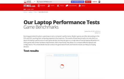 Our Laptop Performance Tests: Game Benchmarks .